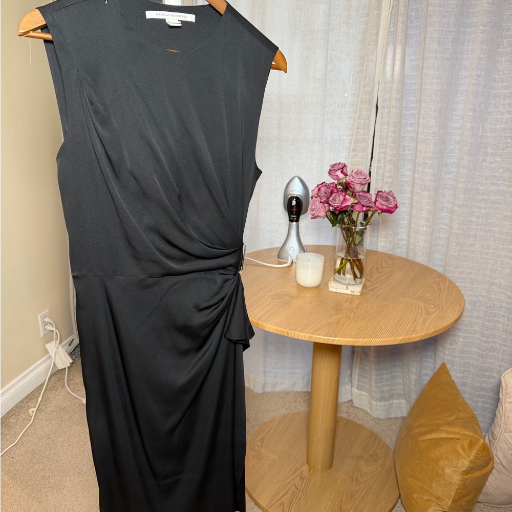 Diane Von Furstenberg Black Silk Dress | Size 8 | Alba Two